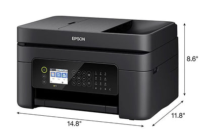 Epson Workforce WF-2850 All-in-One Wireless Color Inkjet Printer, Black - Print Scan Copy Fax - 10 ppm, 5760 x 1440 dpi, Auto 2-Sided Printing, 30-Sheet ADF, Voice-Activated, Vertluna Printer_Cable