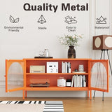 Fumedo Metal Storage Cabinet with Doors and Shelves,2 Door TV Stand,Accent Cabinet，Metal Locker&Sideboard Buffet Cabinet&Bookshelf&Cupboard for Home,Office,Living Room Fumedo