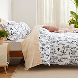 Bedsure Twin/Twin XL Duvet Cover - Reversible White Duvet Cover Set with Zipper Closure, 2 Pieces Cute Floral Patterned Bedding Set with 8 Corner Ties and 1 Pillow Sham Bedsure