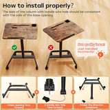 JOY worker Mobile Standing Desk, Height Adjustable Table, 60° Tiltable Rolling Laptop Desk, Portable Sit Stand Desk with Wheels Cup Holder for Bed Couch Hospital, Holds Up to 22lbs, Rustic JOY worker