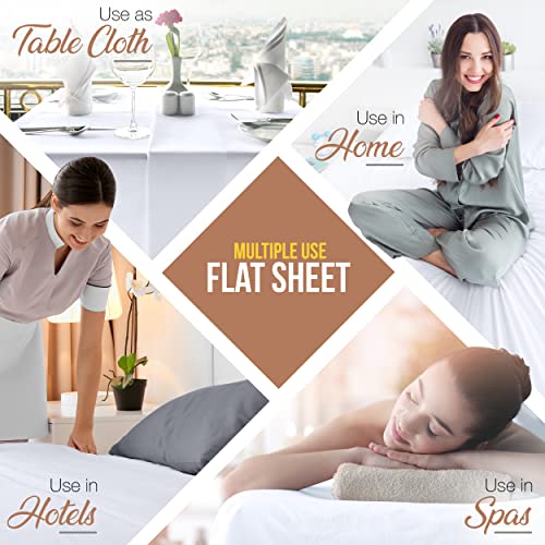 Utopia Bedding Flat Sheet - 1 Pack (Full, White) - Soft Brushed Microfiber Fabric - Shrinkage & Fade Resistant Top Sheet - Easy Care Bed Sheet Utopia Bedding