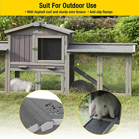Aivituvin Rabbit Hutch Bunny Hutch Large Rabbit Cage, Indoor Bunny Cages Outdoor Rabbit House (Style2) Aivituvin
