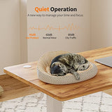 Cubiker 55 x 24 Inch Standing Desk, Stand up Height Adjustable Home Office Electric Table, Sit Stand Desk with Splice Board, White Frame & Light Rustic Brown Desktop Cubiker