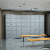 PEUKC Metal Locker Cabinet with 6 Doors, 71" Storage for Employees, 6 Tier Steel Locker with Lock and Keys for School, Gym, Home, Office Staff (Grey) PEUKC