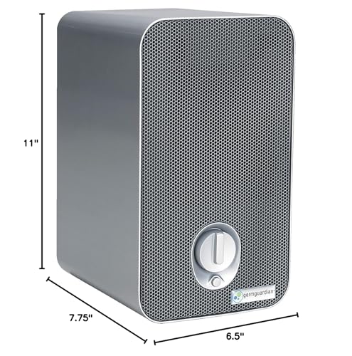 GermGuardian Air Purifier for Home with HEPA Filter, Removes 99.97% of Pollutants, Covers up to 375 Sq. Foot Room in 1 Hr, UV-C Light Helps Reduce Germs, Zero Ozone Verified, 11", Silver, AC4100CA GermGuardian
