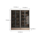 KWOKING Modern Wooden Bookcase with Glass Doors - 8 Shelves and 2 Drawer Storage Solution KWOKING