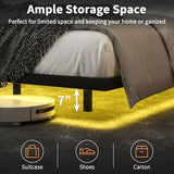 HOMBCK Floating Bed Frame King with LED Lights, Industrial Style Metal Bed Frame, No Box Spring Needed, Easy to Assemble, Noise Free HOMBCK