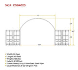 Mytee Products Shipping Container Canopy Shelter Kit - 40'(L) x 20'(W) 21 Oz PVC White Cover Storage Container Roof and Front Wall w/Doors and Back End Wall - Snow, UV and Weather-Resistant Mytee Products