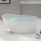 59" Free Standing Tub Freestanding Bathtub, Acrylic Stand Alone Tub, Contemporary Deep Soaking Bath Tub, cUPC Certified SY9950 (Glossy White) SYLONWILL