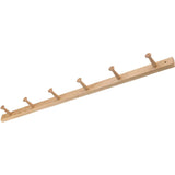 iDesign Wood Wall Mount Coat Rack with 6 Pegs for Mudroom, Entryway, Kitchen, Closet and More, 32.3" x 2.8" x 1.5", Natural Wood InterDesign