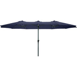 Pure Garden 50-LG1284 15' Double Sided Market Umbrella, Navy Blue Pure Garden