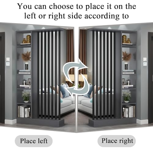 Room Divider with Shelves, Entrance Hall Partition Screen Column Floor to Ceiling - Freestanding Room Divider with Storage Shelf, Easy Assembly Freestanding Decor for Bedroom, Office Horseo