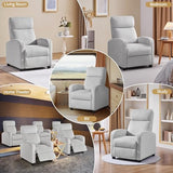 Yaheetech Recliner Chair Corduroy Recliner Sofa with Lumbar Support High-Density Foam & Pocket Springs, Push Back Armchair for Living Room Bedroom Home Theater Light Gray
