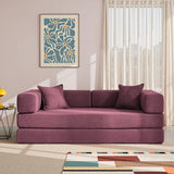 YINIX Foldable Sofa Bed, 78'' Folding Floor Couch, Compressed Convertable Sleeper Sofa, Memory Foam Couch with Pillow Back Support Armrest, 4-in-1 Futon Sofa Bed for Living Room, Wine Red YINIX
