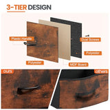 Sweetcrispy Nightstand with 2 Storage Drawers, 20" Height End Tabl Small Bed Side Furniture, Wooden Top Fabric Cabinet Kids Night Stand Mini Dresser for Bedroom, Closet, Entryway, College Dorm, Brown Sweetcrispy
