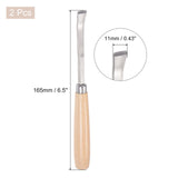 uxcell Wood Chisels Carving Knife, 10mm Chrome Plated 45# Carbon Steel Curved Straight Tip Woodworking Hand Tool Graver 165mm (6.5-Inch) Length, 2pcs uxcell