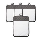 Gray Grey Sublimation Blanks 9"x7" Polyester/Cotton Pot Holders with Sublimation Pocket DIY Set of 4 Tromic