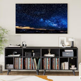 IDEALHOUSE Record Player Stand with Vinyl Storage, 39.5in Large Vinyl Record Holder Player Cabinet Wood Turntable Stand Up to 350 Albums with Charging Station for Living Room, Black IDEALHOUSE