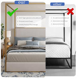 DGSPVCT Queen Size Metal Canopy Bed Frame, Upholstered Platform Bedframe with Tall Headboard and Four Poster, Modern Luxury Corduroy Low Profile Bed Frames, No Box Spring Needed/Minimalism, Beige Gold