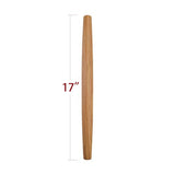 French Rolling Pin (17 Inches) –WoodenRoll Pin for Fondant, Pie Crust, Cookie, Pastry, Dough –Tapered Design & Smooth Construction - Essential Kitchen Utensil KARRYOUNG