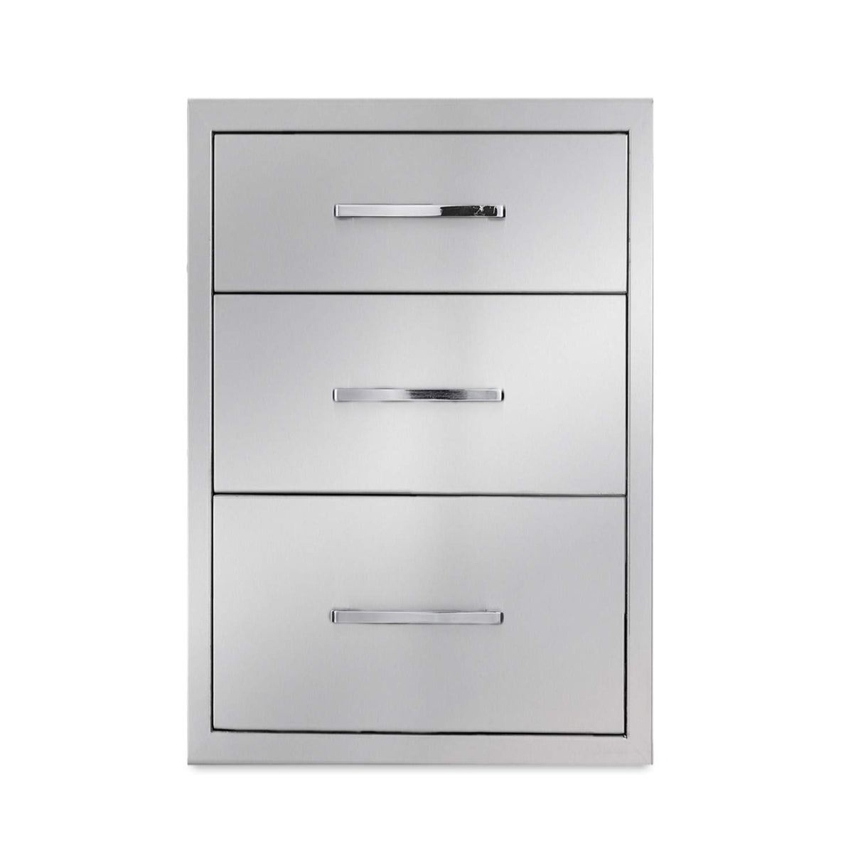 yuxiangBBQ Outdoor Kitchen Drawers Stainless Steel 3-Drawer BBQ Drawer 14" W x 20.5" H x 23" D Enclosed Built-in Drawer Flush Mount for Outdoor Kitchens & BBQ Islands yuxiangBBQ