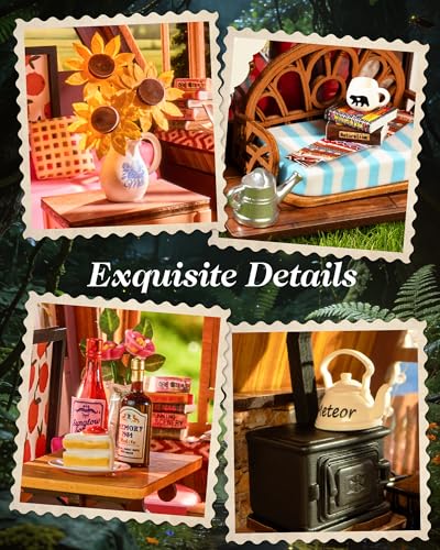 Rolife DIY Miniature House Kits A-Frame Cabin, Tiny House Mini House Building Kit for Teens, DIY Crafts for Adults, Birthday/Halloween for Parents Friends (A-Frame Cabin)