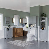 RiverRidge, Gray Ashland Bathroom Freestanding Storage Cabinet with Three Open Shelves and Drawer, Size RiverRidge