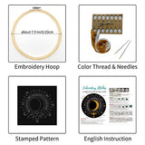 Louise Maelys Tarot Embroidery Kits for Beginners with Moon Pattern,Adults Starter Cross Stitch Kit DIY Needlepoint