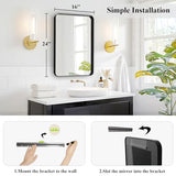 Fabuday Black Bathroom Mirror - 16x24 Inch Rectangle Wall Mounted Mirror Over Sink, Black Trim Metal Frame Vanity Mirror Hanging for Farmhouse, Bedroom, Restroom, Living Room, Entryway Decor Fabuday