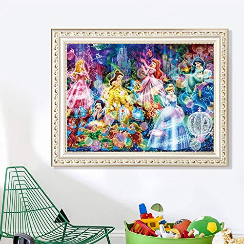Better Selection Six Princesses Diamond Art Kit for Adults, 5D Full Drill DIY Arts & Crafts Bling Artwork Decor Gift Set with Crystal Rhinestone Gems 13.8x17.7 inch Better Selection