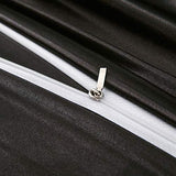P Pothuiny Satin Duvet Cover Full/Queen, Single Soft Duvet Cover Only, Luxury Silky Like Black Duvet Cover 90" x 90" Sold Separately - Zipper Closure & Corner Ties P Pothuiny