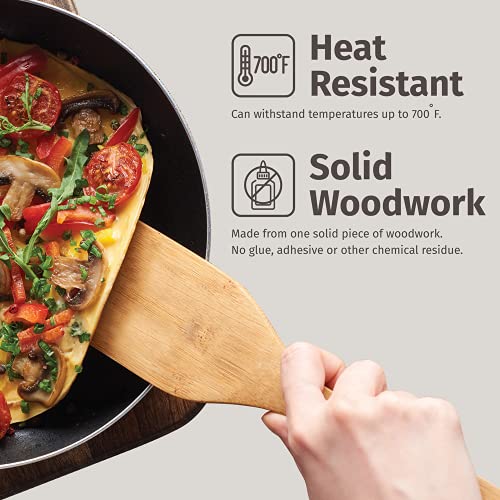 PrintSupremacy Custom Engraved Bamboo Cooking Spoons Set, Non Stick Wooden Kitchen Gadget Pan Cookware, Baking Gift for Housewarming Wedding Birthday, Chef Foodie Gift (Custom, 5 Pieces) PRINT SUPREMACY