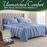 DECOLURE 100% Viscose Derived from Bamboo Sheets King Size - Luxury 6 Pc Naturally Cooling Sheets, Ultra Soft Bed Set - Deep 17" Pockets, Durable Double Stitching, Oeko Tex Standard (Light Blue) DECOLURE