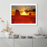 UPABLUNSO Diamond Painting Landscape Beautiful Sunrise Over Monument Valley Arizon Tourism Tribal 5D Diamond Art Perfect for Home Wall Decor 12x16inch UPABLUNSO