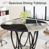 Tribesigns 47-Inch Round Conference Table for 4-6, Modern Meeting Table, Wooden Meeting Seminar Table, Simple Office Table for Office Conference Room Tribesigns