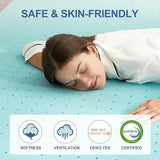 Eiayeebil 2 Inch Memory Foam Mattress Topper Twin XL, Mattress Pad Gel Infused Foam Bed Topper, Ventilated Soft Blue,Twin XL Size Eiayeebil
