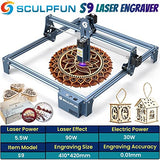 SCULPFUN S9 Laser Engraver Machine with Ultra-Thin Compressed Spot, Laser Class 4, 5000mW Output Laser, Laser Cutter for Making Festival Decorations, Desktop DIY Tool for Laser Cutting & Carving SCULPFUN