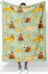 Disney Lion King Plush Throw Blanket - Measures 40 x 50 Inches - Super Soft Lightweight Fleece Safari Animals Bedding with Simba Jay Franco