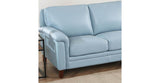 Hydeline Westcott Top Grain Leather Sofa Couch, 84", Spa Blue, Memory Foam and Pocket Coils Hydeline
