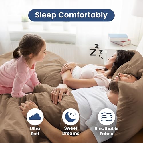 4 Piece Queen Bed Sheets Set | Queen Bed Sheets – Light Weight, Soft Breathable Sheets | Brushed Cotton Rich Blend | Secure-Fit, Wrinkle Resistant, Durable, Easy Care Bed Sheets | Comfy Sheets | Beige Martex