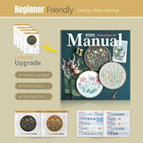 ETSPIL Embroidery Kit for Adults & Beginners — Learn Easily with 4K Videos, 2 Hoops, Pre-Printed Floral Patterns, Beginner-Friendly Stitches, Relaxing Craft for Women