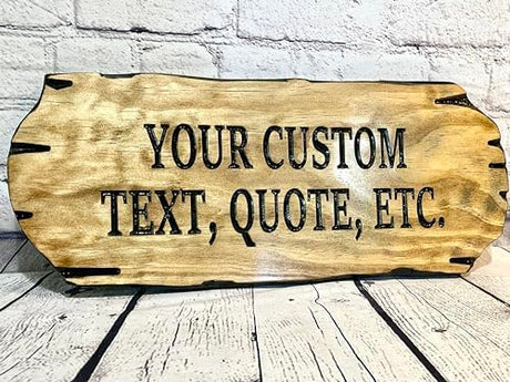 Custom Wooden Signs, Personalized Wood Signs, Custom Wood Signs, Personalized Cabin Signs, Outdoor Wooden Sign, Family Name Signs (Text Only) Benchmark Signs And Gifts