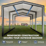 Metal Carport 10x15ft Heavy-Duty | Military-Grade Reinforced Garage Kits with Steel Roof & Hurricane | 80lbs/Sq.Ft Snow/RV/Camper/Truck/Tractor Shelter K Knowbody