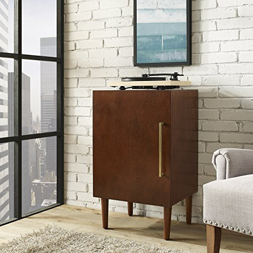 Crosley Furniture Everett Record Player Stand with Storage for Vinyl Records, Mahogany Crosley