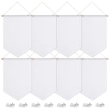 Anjetan 8 Pcs Sublimation Blank Banners, 11.8×17.7in Waterproof Canvas Custom Banners with Wood Sticks/Hanging Ropes/Traceless Nails, Paintable White Banner Signs for Indoor Outdoor Display Anjetan