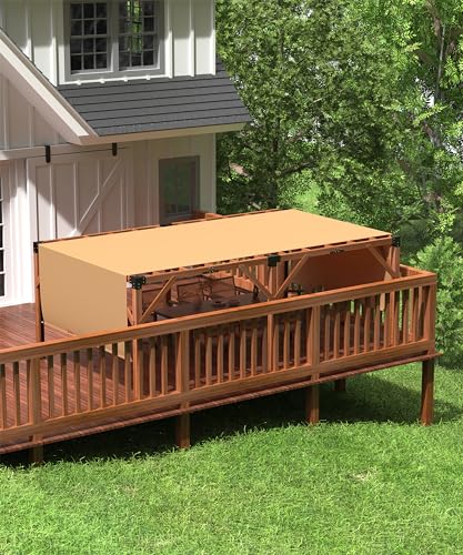 DEXSO 12'X 20' Cedar Wood Pergola with Solid Structure, Retractable Shade Canopy, Durable, Rot Resistant, Patio Pergola for Backyard, Deck, Garden,