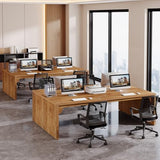 Tribesigns 13FT Conference Table, Large Rectangle Conference Room Table, Long Meeting Seminar Table Business Tables for 12-16 People (Four Tables) Tribesigns