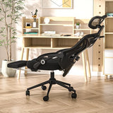 Ergonomic Office Chair with Footrest - Adjustable Lumbar Support & Headrest, 90-160° Reclining Mesh Back Computer Chair - Home Office/Gaming, 350lbs Capacity (SGS Certified) CYKOV