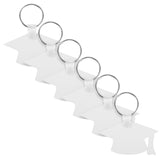 LOGOFUN 6 Pcs Sublimation Keychain Graduation Cap Blanks Heat Transfer Keyring Graduation Gifts for DIY Craft Party Favor (White) LOGOFUN