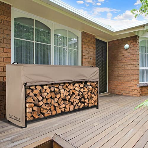ULTCOVER Waterproof Firewood Racks Cover 8 Feet Heavy Duty Outdoor Logs Holder Stand Cover ULTCOVER